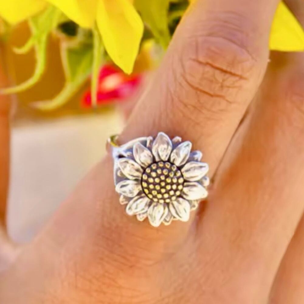 James Avery Wild Sunflower Ring SIZE 8 - Picture 7 of 15